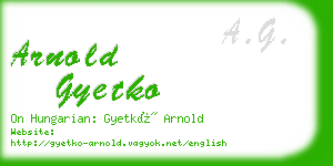 arnold gyetko business card